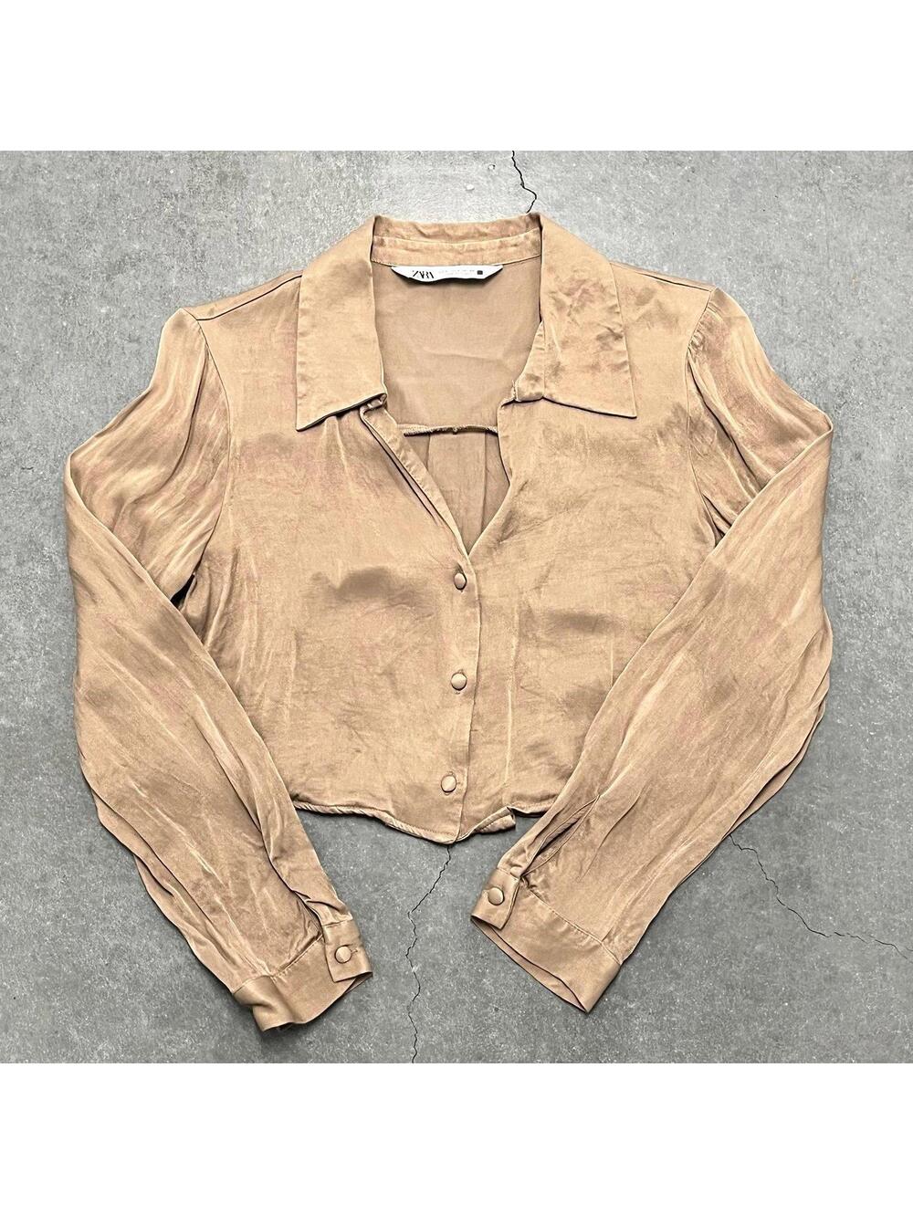 ZARA Brown Viscose Blouse